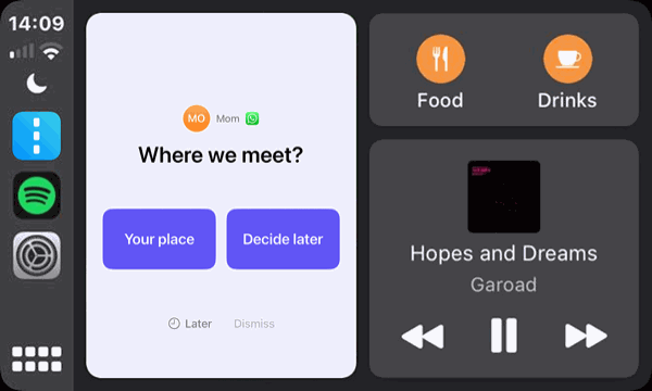 CarPlay hands-free messaging with Drifo smart replies